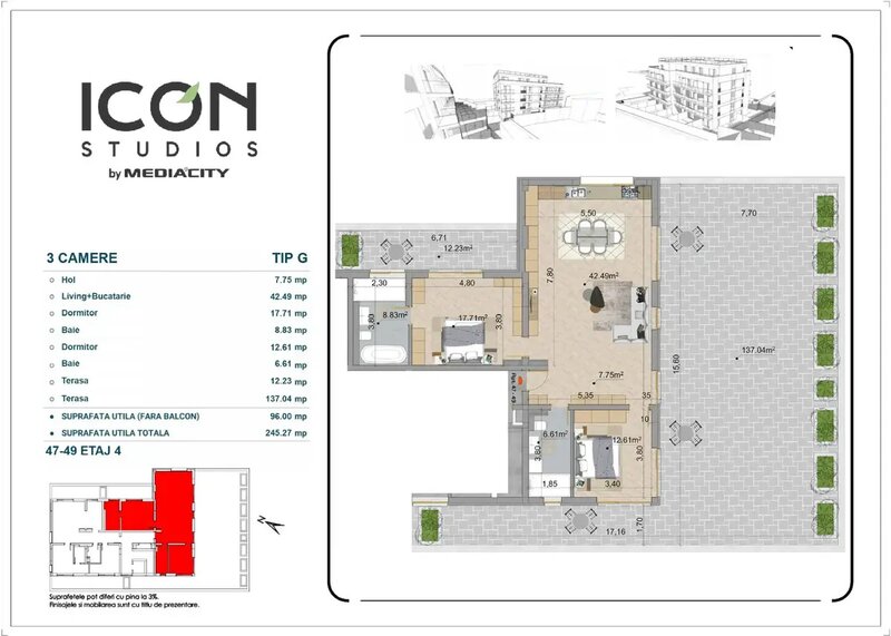 Mosilor Apartament cu 3 camere in ansamblul ICON Studios - zona Mosilor